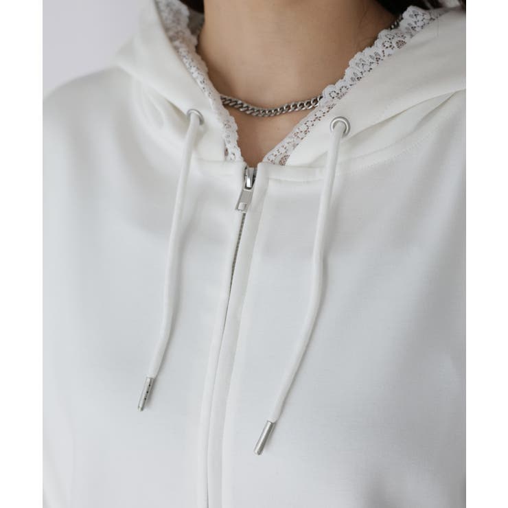 袖ロゴ刺繍レースダブルジップパーカー | Riberry | 詳細画像69 