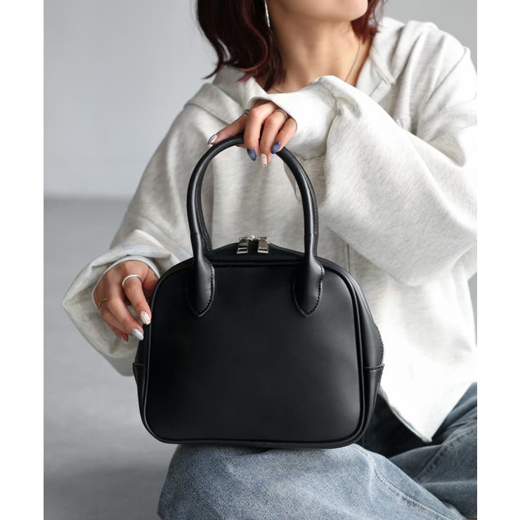 BLACK | ミニスクエアボストンバッグ | Riberry