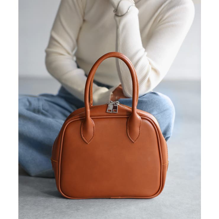 BROWN | ミニスクエアボストンバッグ | Riberry