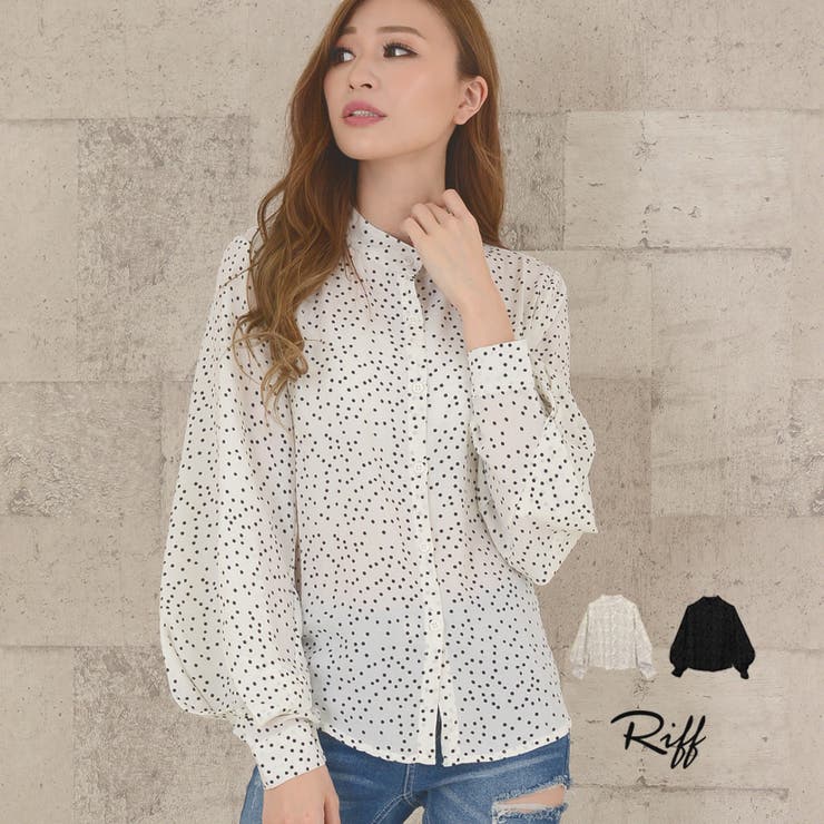 Nymphai 変形ドットパネルフレアコート 個性的 水玉 女優襟