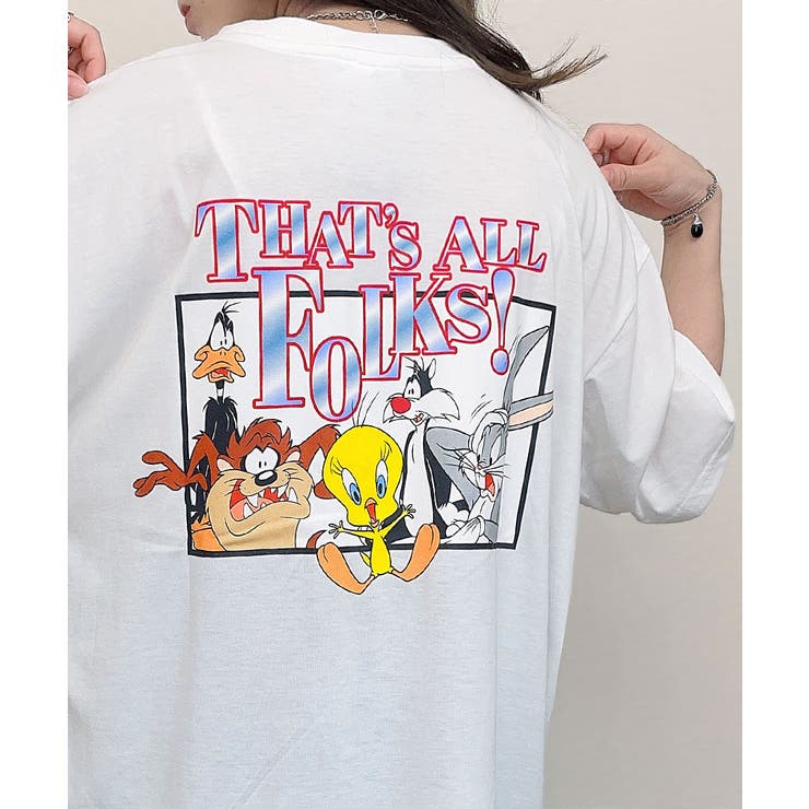 LOONEYTUNESプリントBIGTシャツ ルーニーテューンズ キャラT