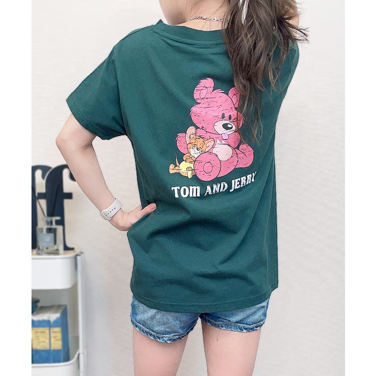 JERRY&BEARプリントTシャツ キャラT トムとジェリー[品番：NETW0001187