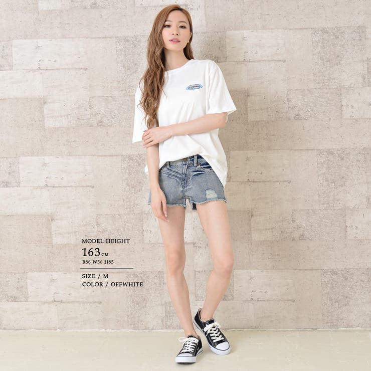 VISUALIZE発泡プリント天竺丸BIGPO半袖 ロゴプリント Tシャツ