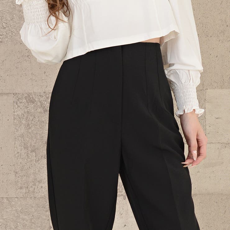 ハイウエストテーパードパンツ ロングパンツ オフィスカジュアル | Riff | 詳細画像4 