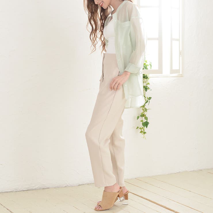 ハイウエストテーパードパンツ ロングパンツ オフィスカジュアル | Riff | 詳細画像9 