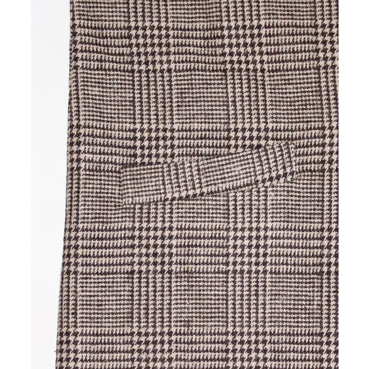 チェック柄ボリューム袖ラグランコート グレンチェック チェスター