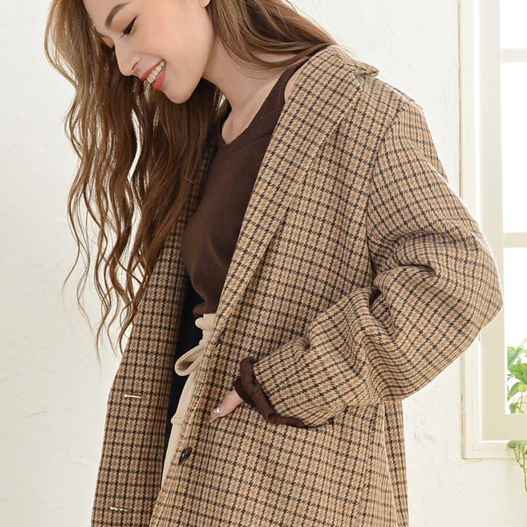 ガンクラブチェックチェスターコート アウター ツイード[品番