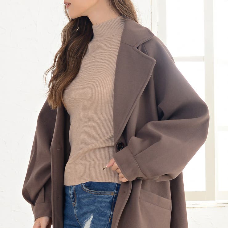 ボリューム袖ラグランコート チェスターコート ロングコート[品番