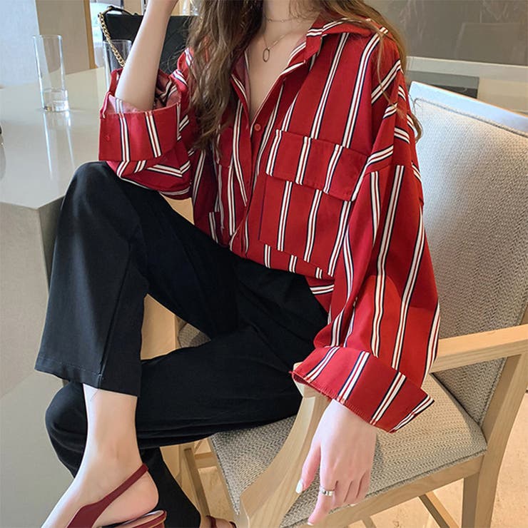 ポケット付きストライプシャツ マルチストライプ シャツ 品番 Netw Riff リフ のレディース ファッション通販 Shoplist ショップリスト