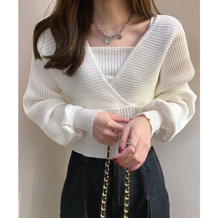 デコルテ見せリブニット セーター トップス | Riff | 詳細画像15 