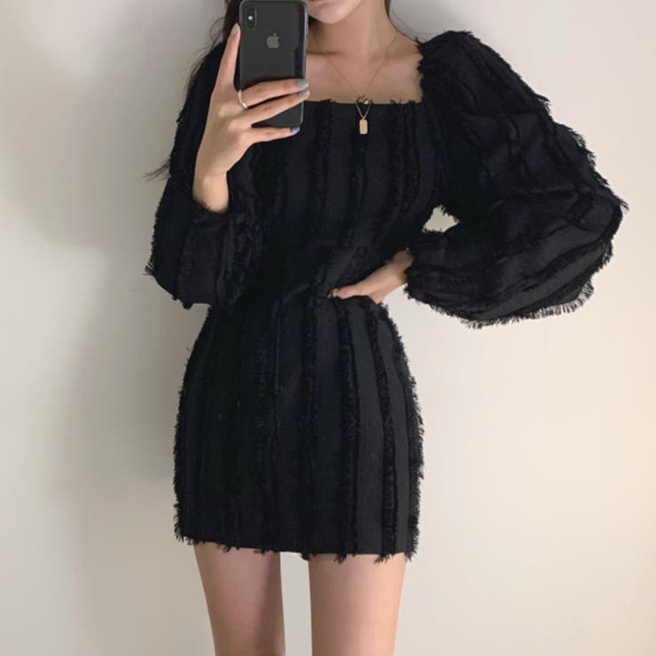 スクエアネックタイトワンピ ミニワンピース ショート丈 品番 Netw Riff リフ のレディースファッション通販 Shoplist ショップリスト