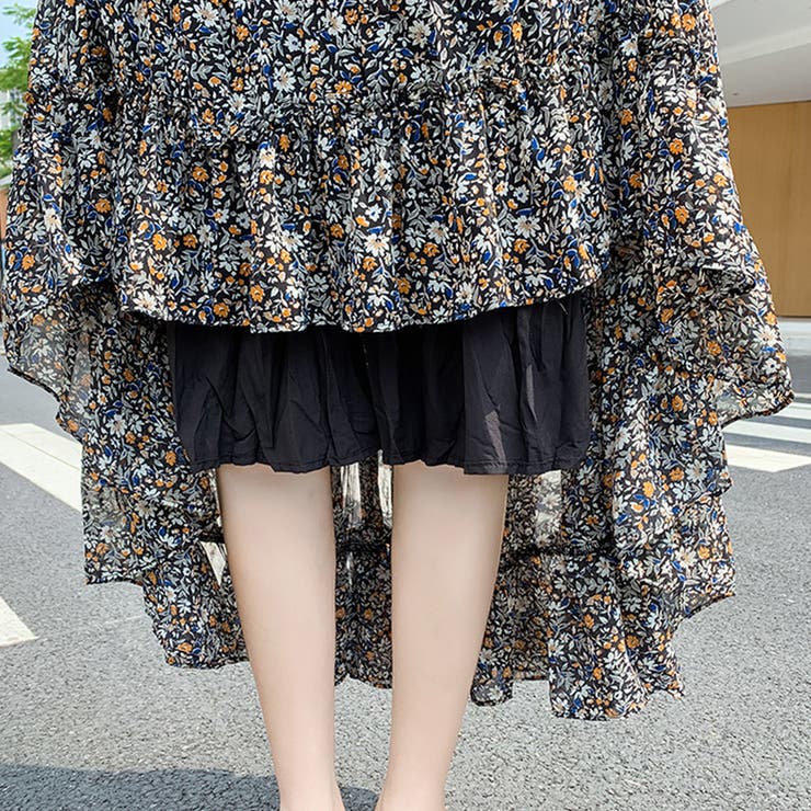 花柄ロングスカート 小花柄 フラワー[品番：NETW0000581]｜Riff