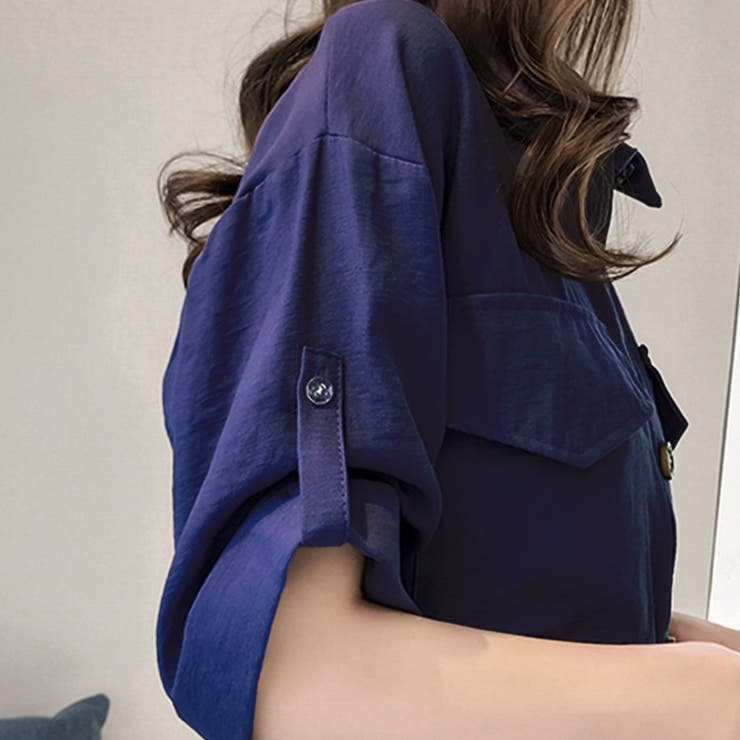 ウエストマークシャツワンピース 2WAY ミニワンピース[品番