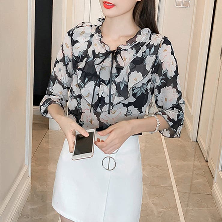 B571/美品 パラスパレス カットソー ブラウス プルオーバー 花柄 2 生成 花柄パワーネットカットソープルオーバー | 京都通販ミセスの