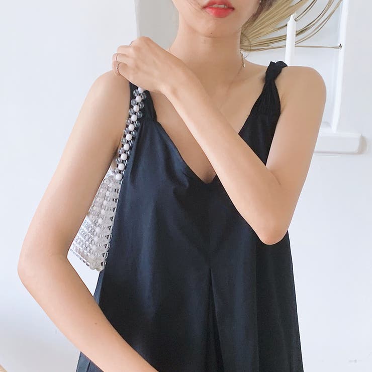 キャミワンピース ロングワンピース 大きいサイズ[品番：NETW0000679