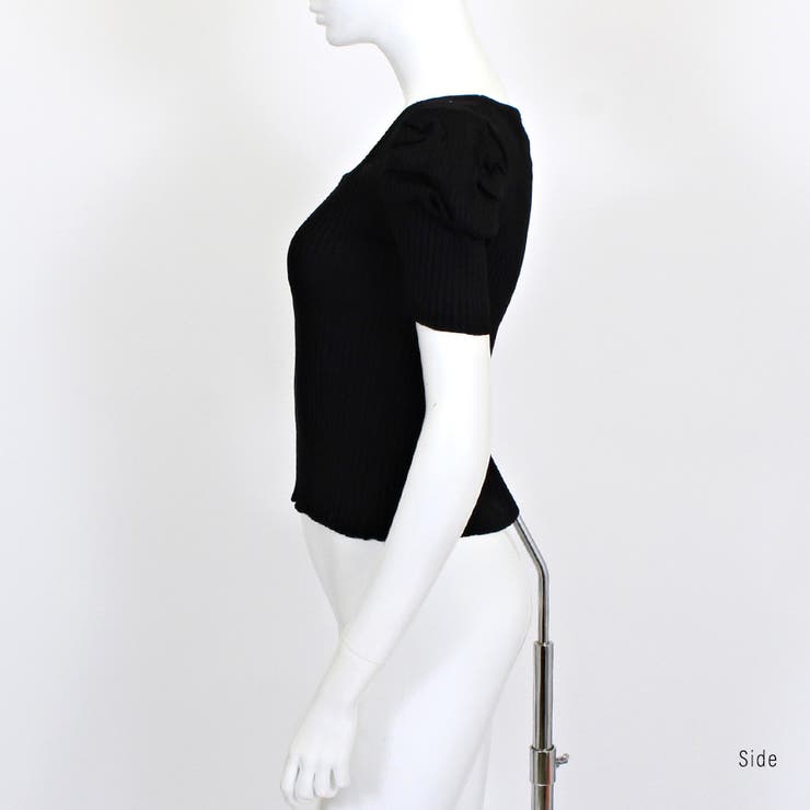 HYKE パフスリーブ 長袖カットソー　 黒　パワーショルダー パワーショルダーカットソー[30008] | conforobe(コンフォローブ)