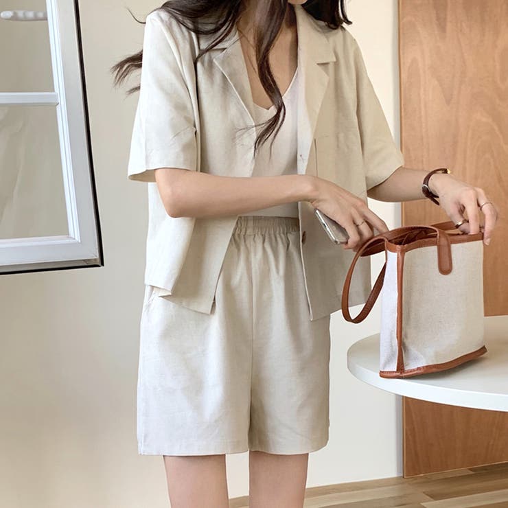 セットアップ 半袖 ジャケット ショートパンツ 全3色 カジュアル セットアップ 半袖 ジャケット ショートパンツ 全3色 カジュアル