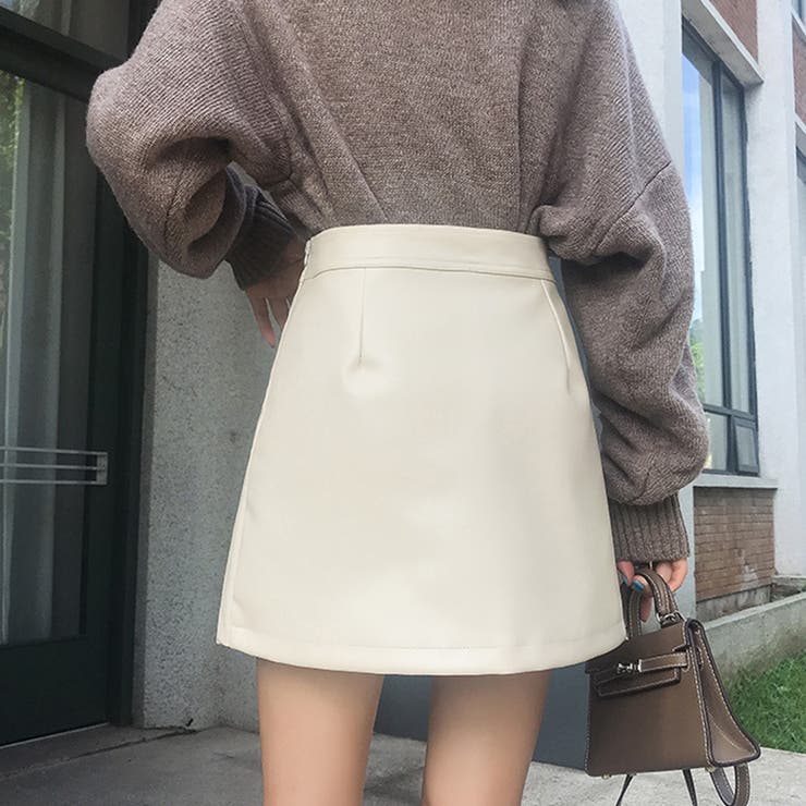 【REISS】ジップ レザー ミニスカート フロントジップフェイクレザー／スカート｜INGNI(イング) 公式