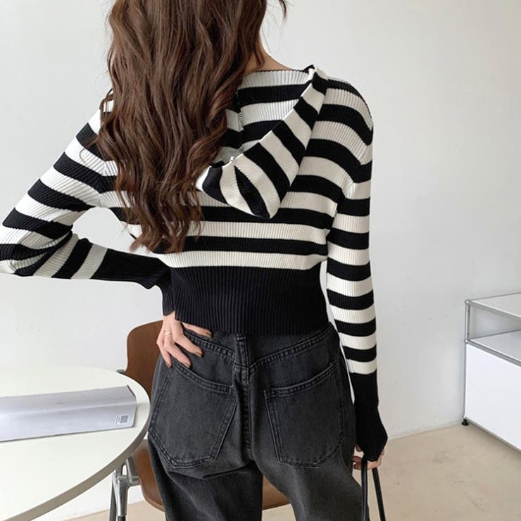 極美品✨ルネ パールメッシュニットパーカー ダブルジップ パフスリーブ ネイビー 極美品✨ルネ パールメッシュニットパーカー ダブルジップ
