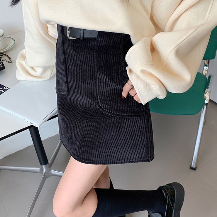John's Surfgirl ハンドメイドステッチ　コーデュロイ ミニスカート レザーバックルコーデュロイミニスカート | ファッション通販