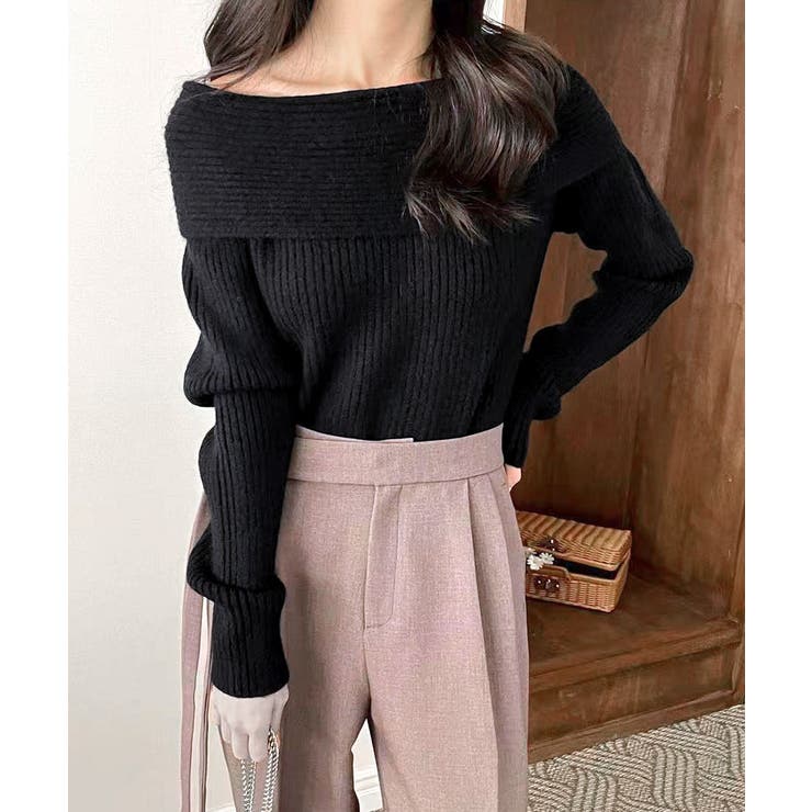 オフショルニットトップス オフショルダー オフタートル | Riff | 詳細画像24 