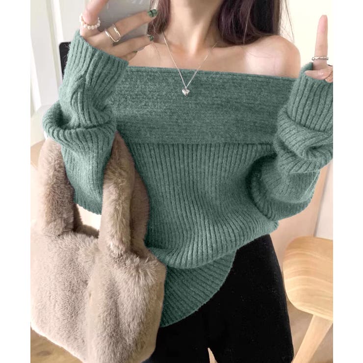 オフショルニットトップス オフショルダー オフタートル | Riff | 詳細画像50 