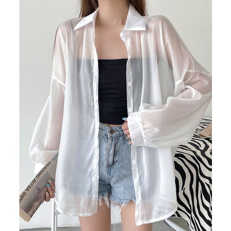 シアーシャツ シースルー 羽織り | Riff | 詳細画像29 