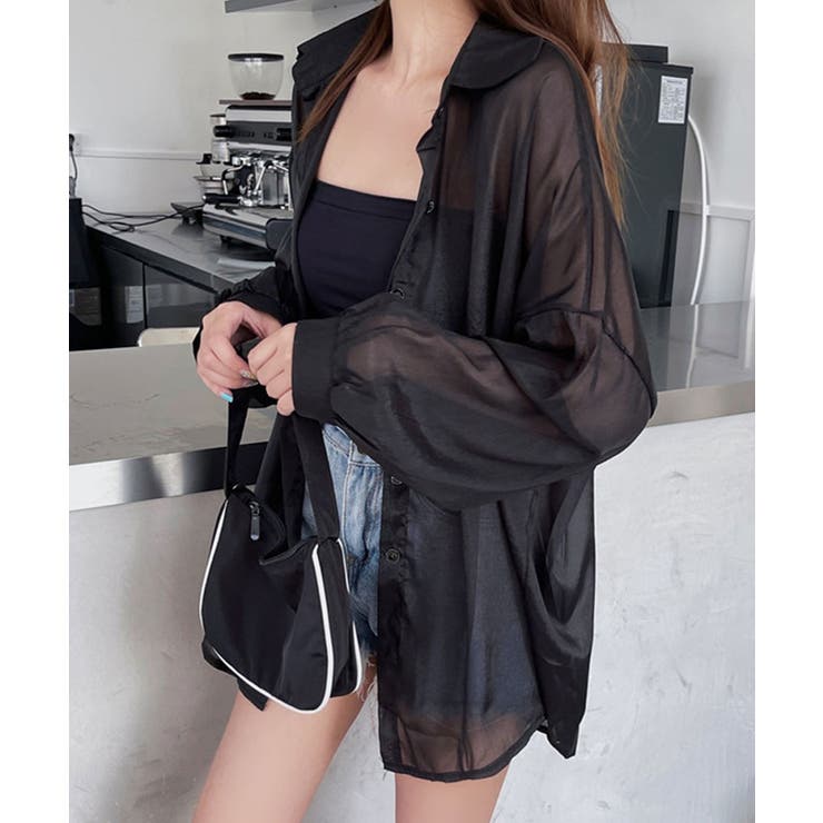 シアーシャツ シースルー 羽織り | Riff | 詳細画像5 