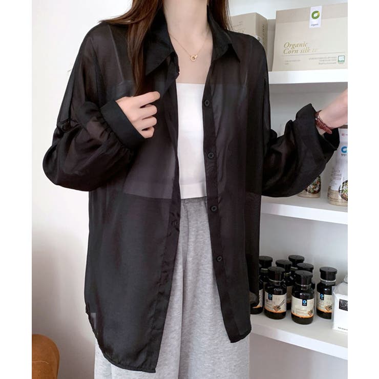 シアーシャツ シースルー 羽織り | Riff | 詳細画像6 