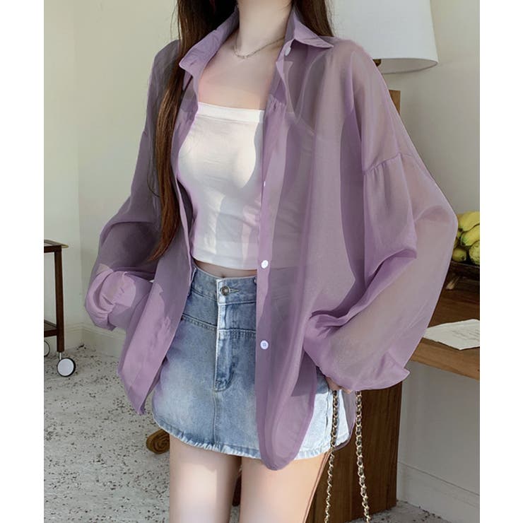 シアーシャツ シースルー 羽織り | Riff | 詳細画像40 