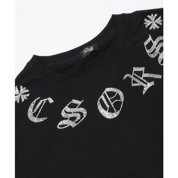 ストリートコーデの主役に クロスラインストーンTシャツ ロンT[品番