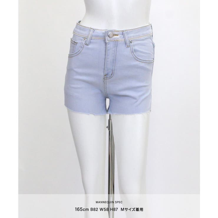 サイドスリットデニムショートパンツ ショート丈 ショーパン