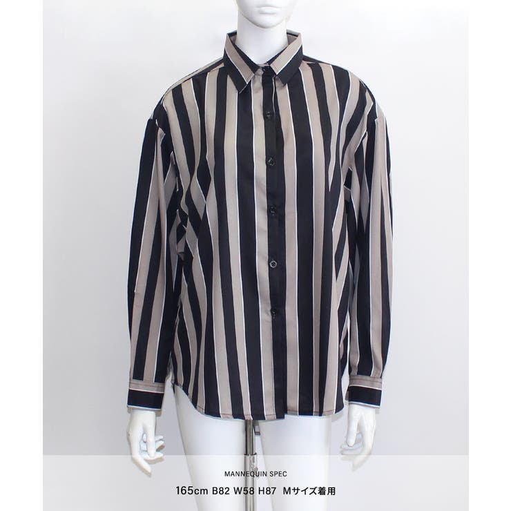 着映えする太ストライプがアクセントに ストライプシャツ ゆるシャツ | Riff | 詳細画像16 