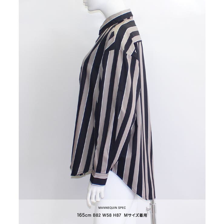 着映えする太ストライプがアクセントに ストライプシャツ ゆるシャツ | Riff | 詳細画像17 