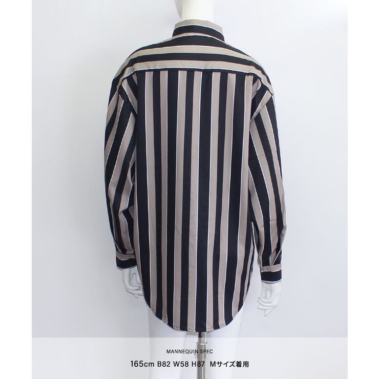 着映えする太ストライプがアクセントに ストライプシャツ ゆるシャツ | Riff | 詳細画像18 