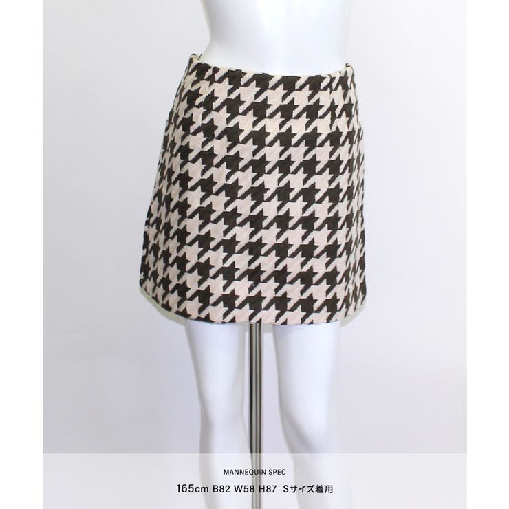 千鳥柄ミニスカート ショート丈スカート タイトスカート[品番