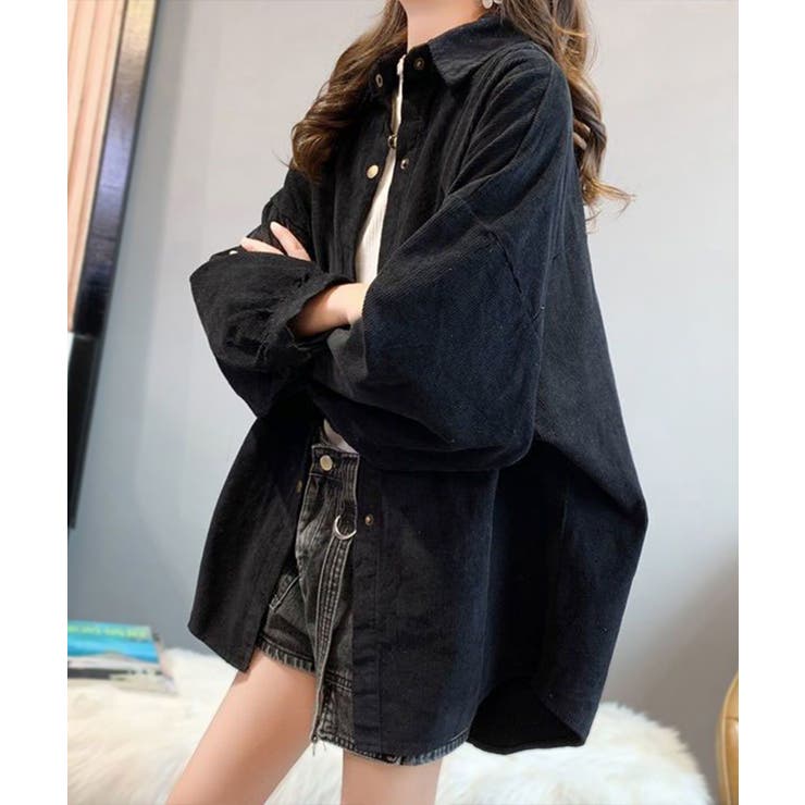 ブラック | BIGシャツ コーデュロイ ゆるシャツ | Riff