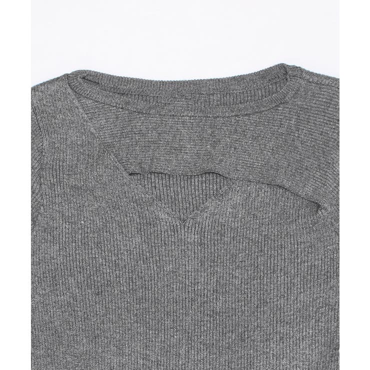 胸元のカッティングデザインがポイント ニットワンピース リブニット | Riff | 詳細画像29 