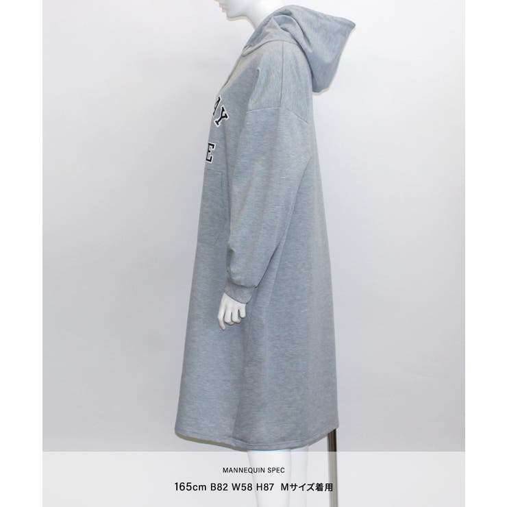 パーカーワンピース ロゴ ロングワンピース[品番:NETW0001362 パーカーワンピース ロゴ ロングワンピース[品番:NETW0001362