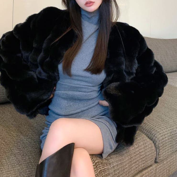 羽織るだけでリッチな気分に ファーショートコート ファー | Riff | 詳細画像8 