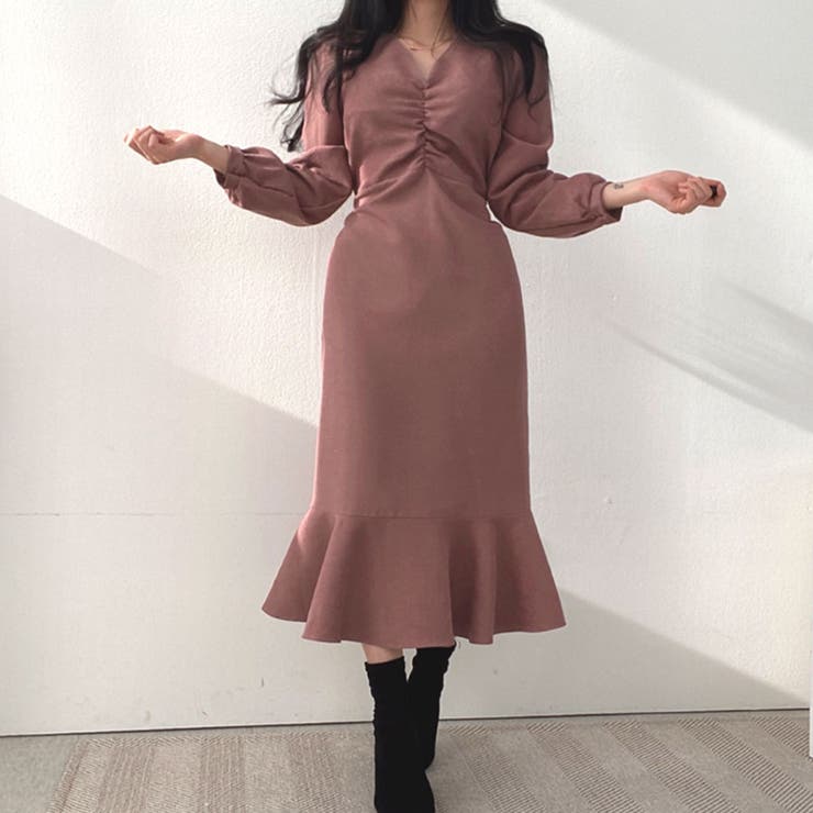 マーメイドワンピース 裾フリル ロングワンピース | Riff | 詳細画像13 