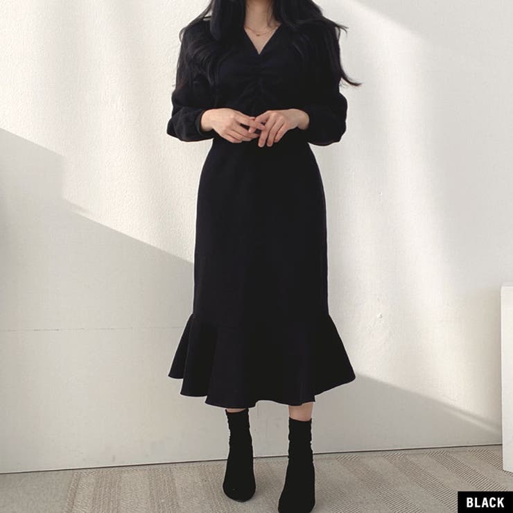 マーメイドワンピース 裾フリル ロングワンピース | Riff | 詳細画像16 