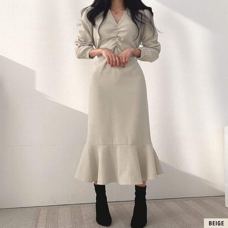 マーメイドワンピース 裾フリル ロングワンピース | Riff | 詳細画像2 