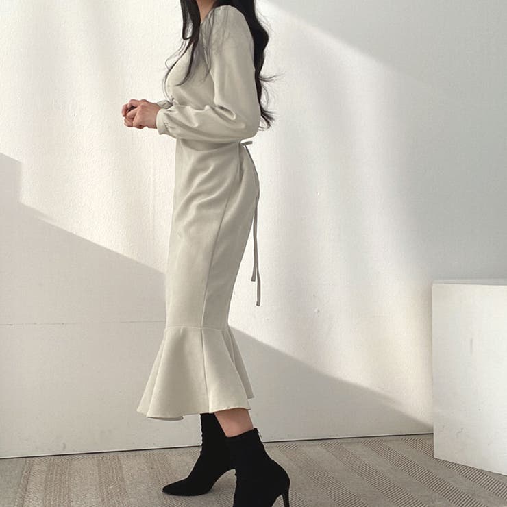 マーメイドワンピース 裾フリル ロングワンピース | Riff | 詳細画像8 