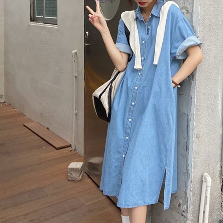 素敵 フンワリ デイリー デニム ロング丈 ワンピース osharewalker ワンピース レディース ロングワンピース マキシ