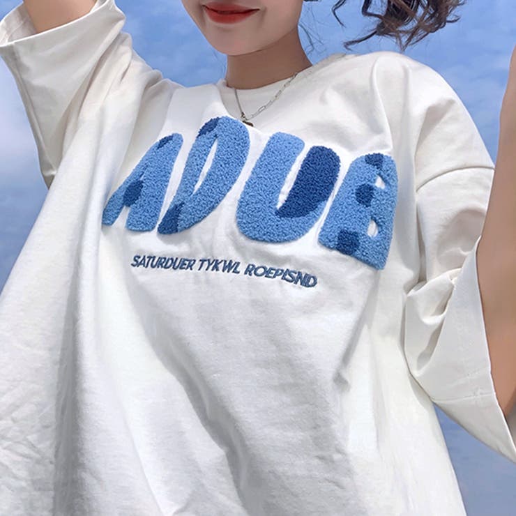 もこもこ刺繍がアクセントに BIGTシャツ ロゴ刺繍[品番：NETW0001510