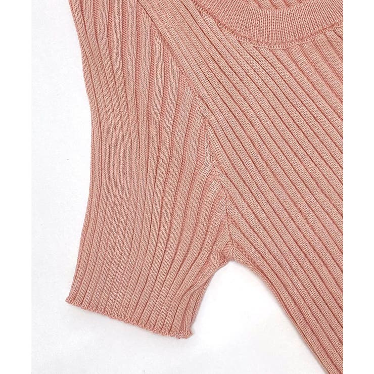 スリムなクロップドニット 半袖ニット レースアップ | Riff | 詳細画像20 