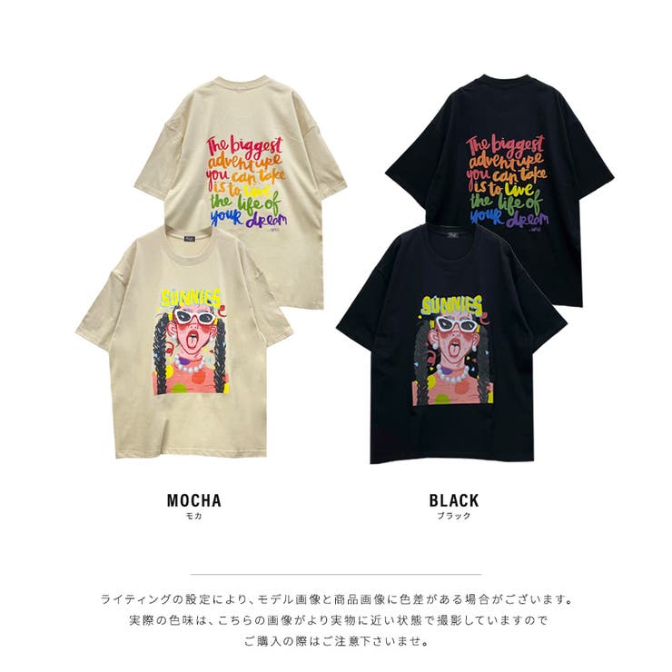 前後BIGプリントデザイン プリントTシャツ オーバーサイズ[品番 