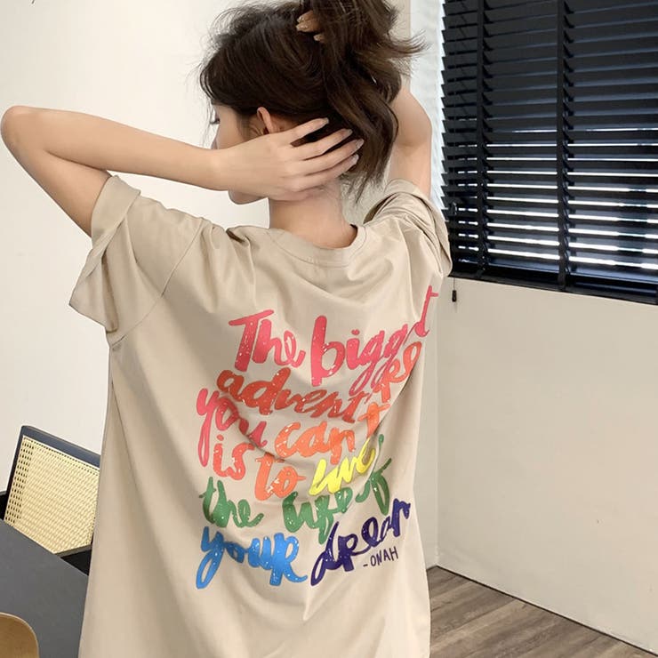 前後BIGプリントデザイン プリントTシャツ オーバーサイズ[品番 