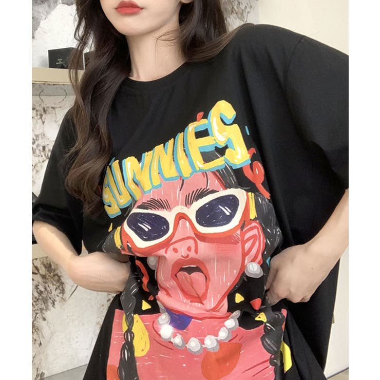 前後BIGプリントデザイン プリントTシャツ オーバーサイズ | Riff | 詳細画像2 